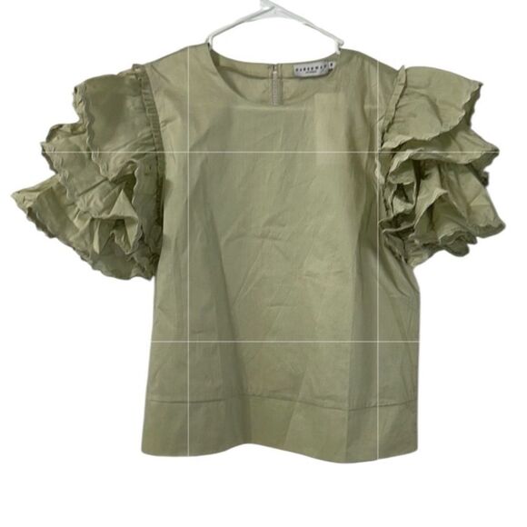 Harshman Green Cotton Top(Size Large) - Picture 3 of 7